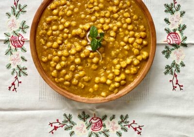 Curry de pois chiches boulgour et brocolis